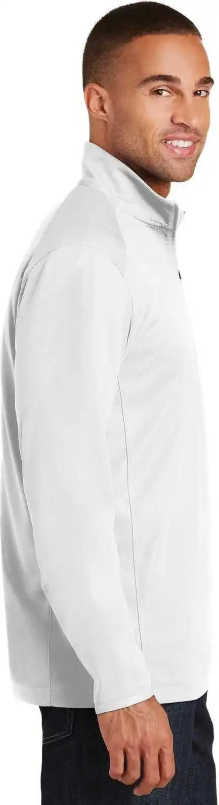 Port Authority K806 Pinpoint Mesh 1/2-zip - White