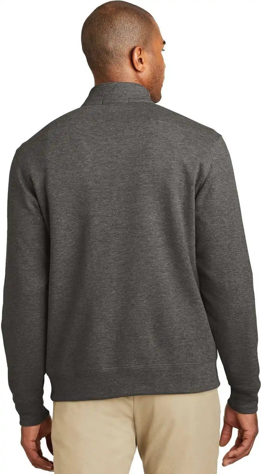 Port Authority K807 Interlock 1/4-zip - Charcoal Heather Medium Gray