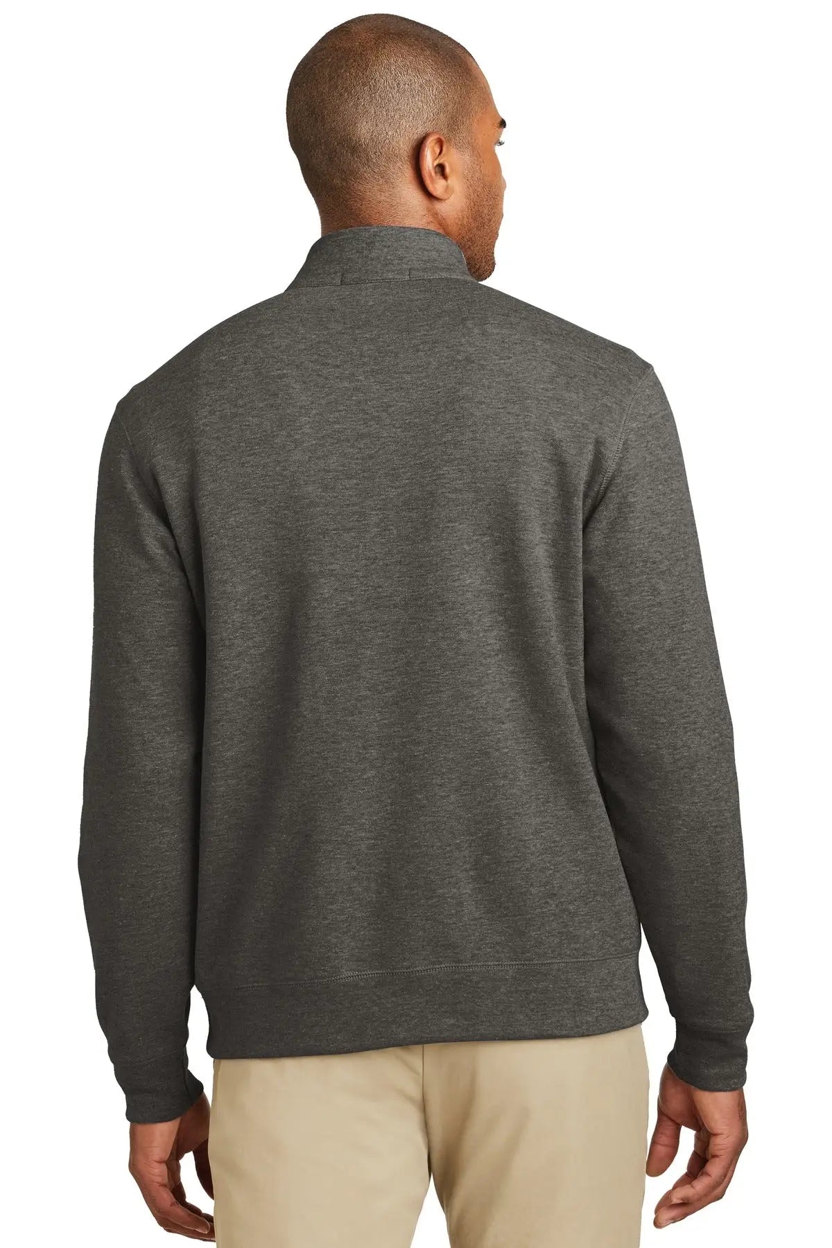 Port Authority K807 Interlock 1/4-zip - Charcoal Heather Medium Gray