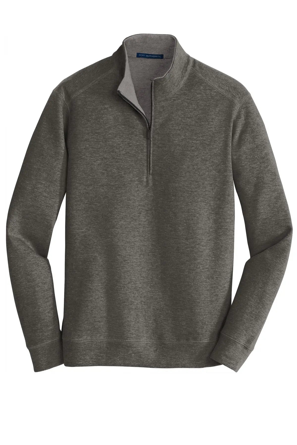 Port Authority K807 Interlock 1/4-zip - Charcoal Heather Medium Gray