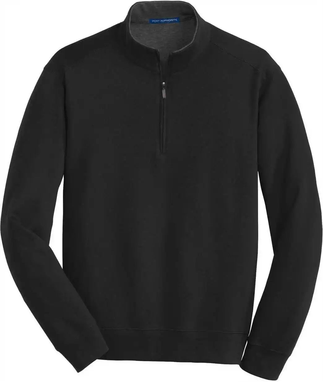 Port Authority K807 Interlock 1/4 Zip Deep Black Charcoal Heather