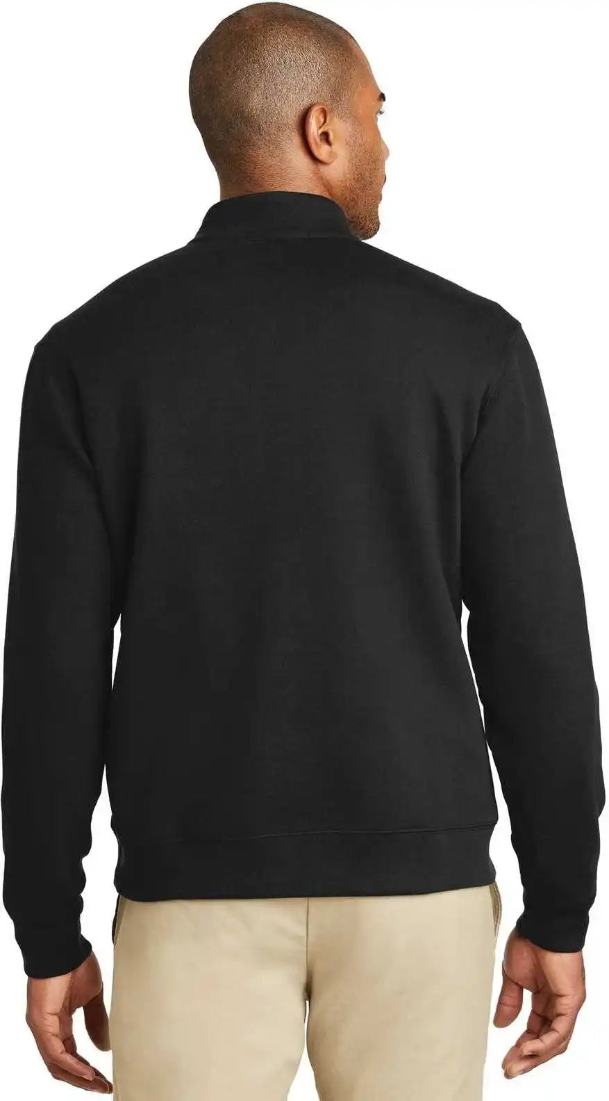 Port Authority K807 Interlock 1/4 Zip Deep Black Charcoal Heather