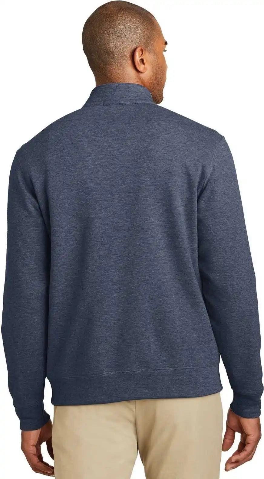Port Authority K807 Interlock 1/4-zip - Estate Blue Heather Charcoal