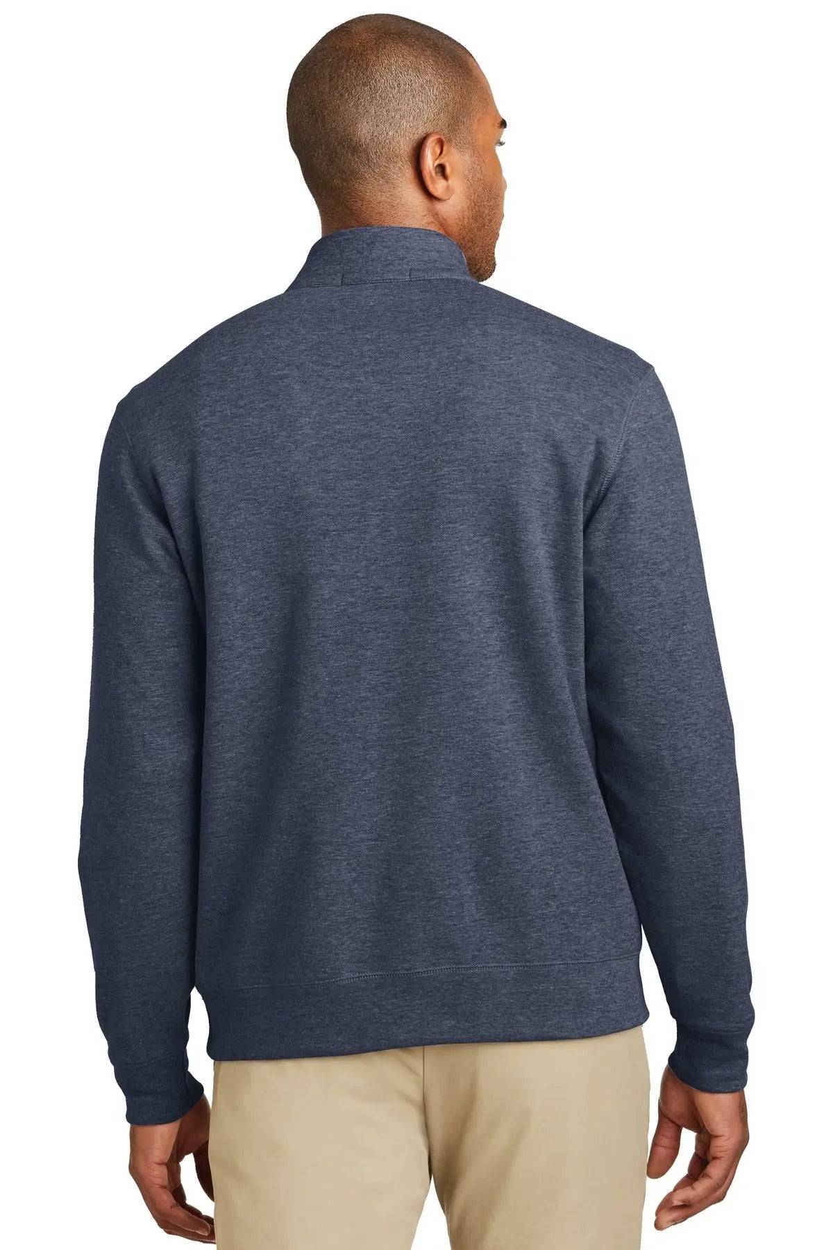 Port Authority K807 Interlock 1/4-zip - Estate Blue Heather Charcoal