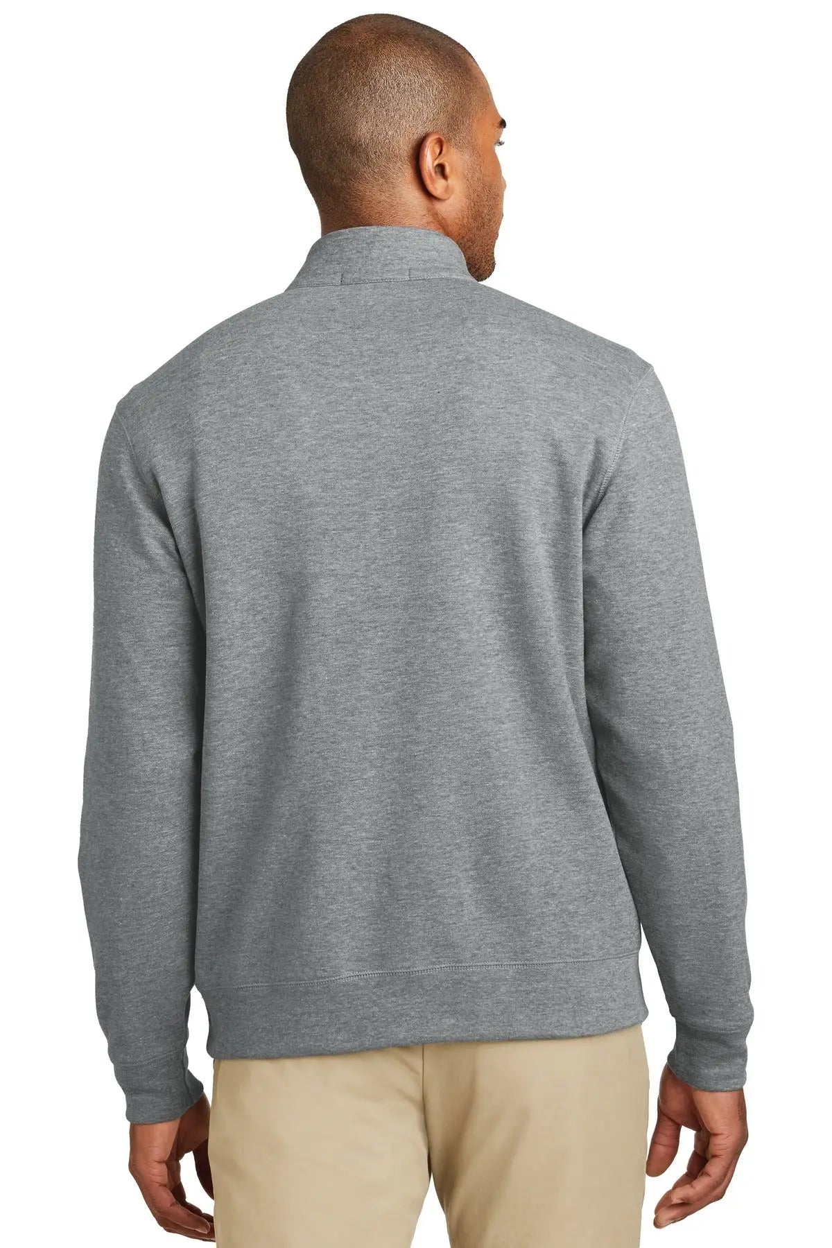 Port Authority K807 Interlock 1/4-zip - Medium Heather Gray Charcoal