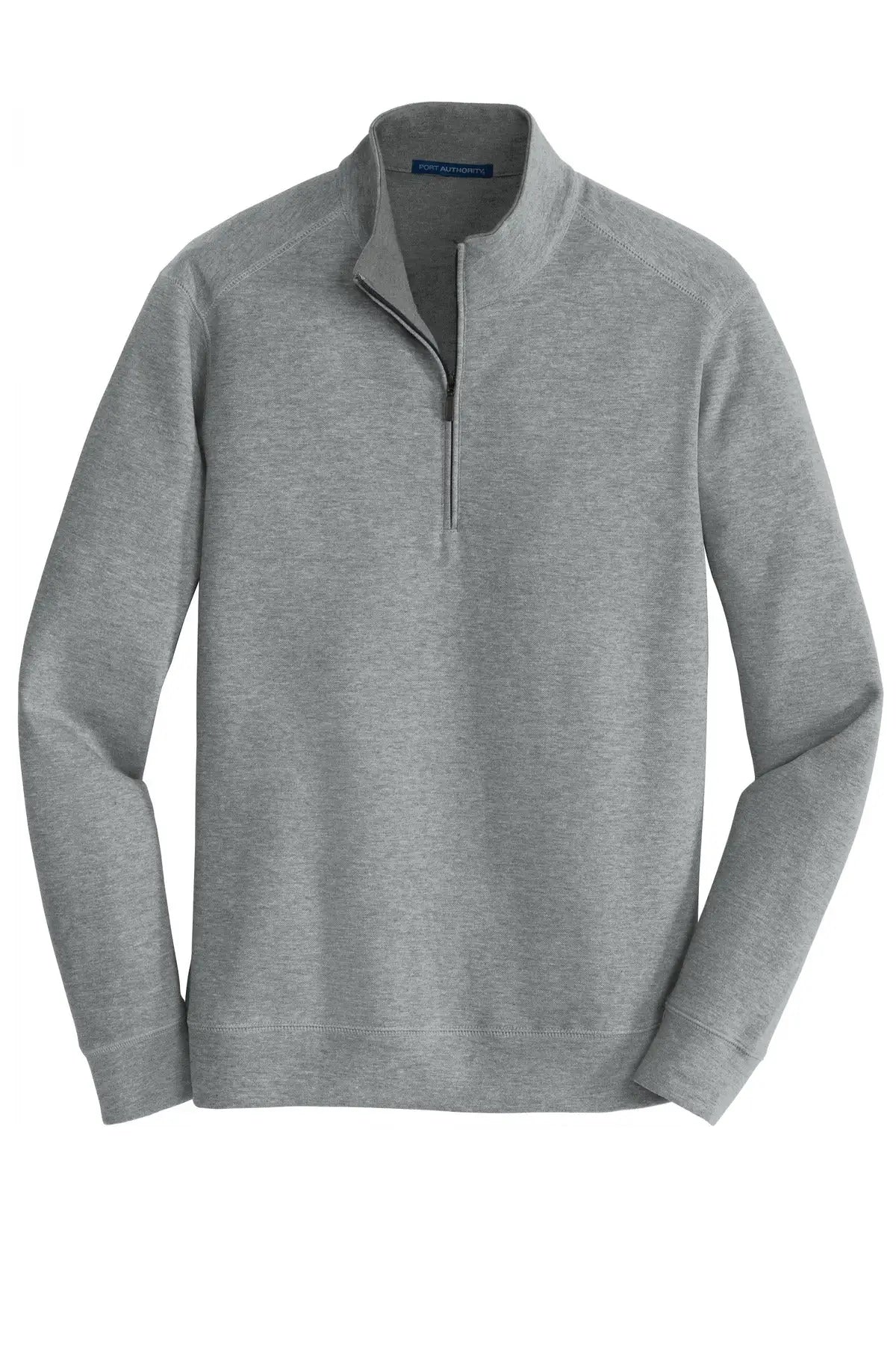 Port Authority K807 Interlock 1/4-zip - Medium Heather Gray Charcoal