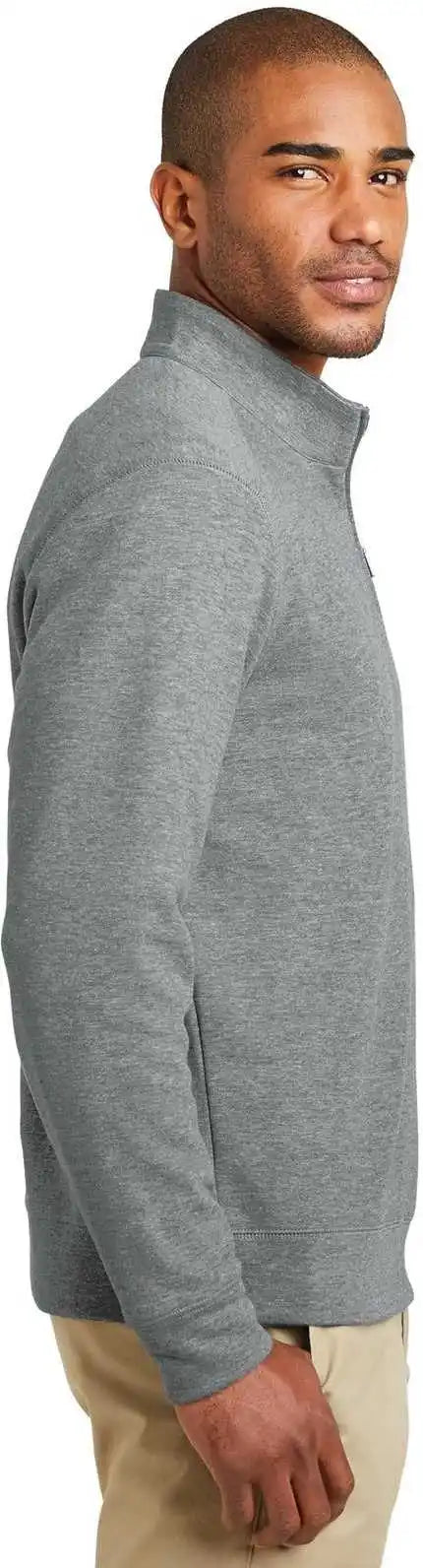 Port Authority K807 Interlock 1/4 Zip Medium Heather Gray Charcoal