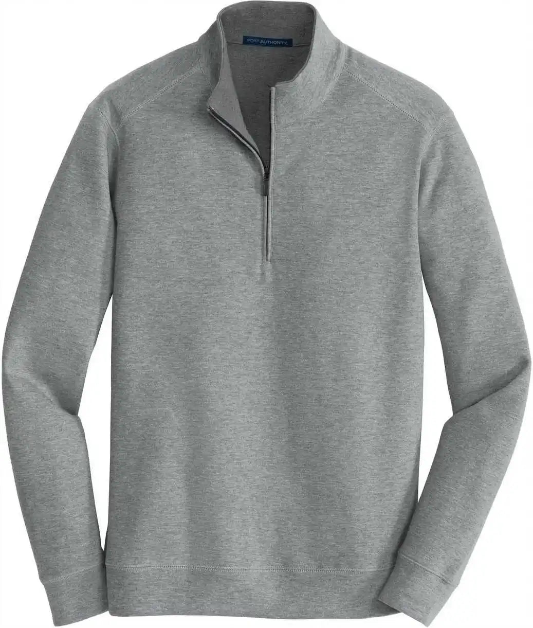 Port Authority K807 Interlock 1/4 Zip Medium Heather Gray Charcoal
