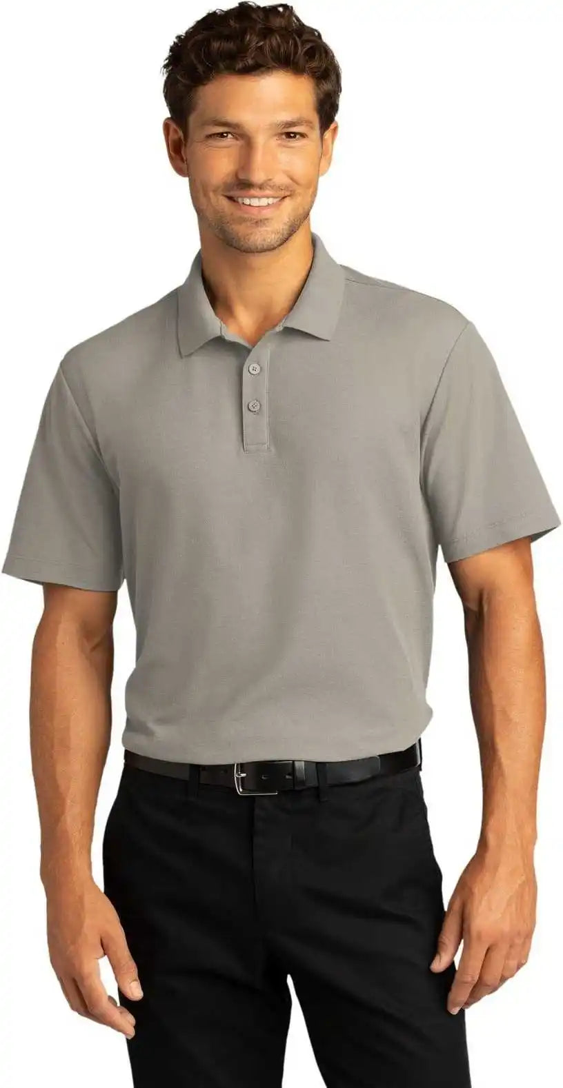 Port Authority K810 Superpro React Polo Gusty Gray