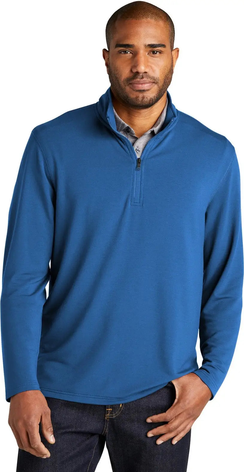 Port Authority K825 Microterry 1/4-zip Pullover - Aegean Blue - Adult Xs
