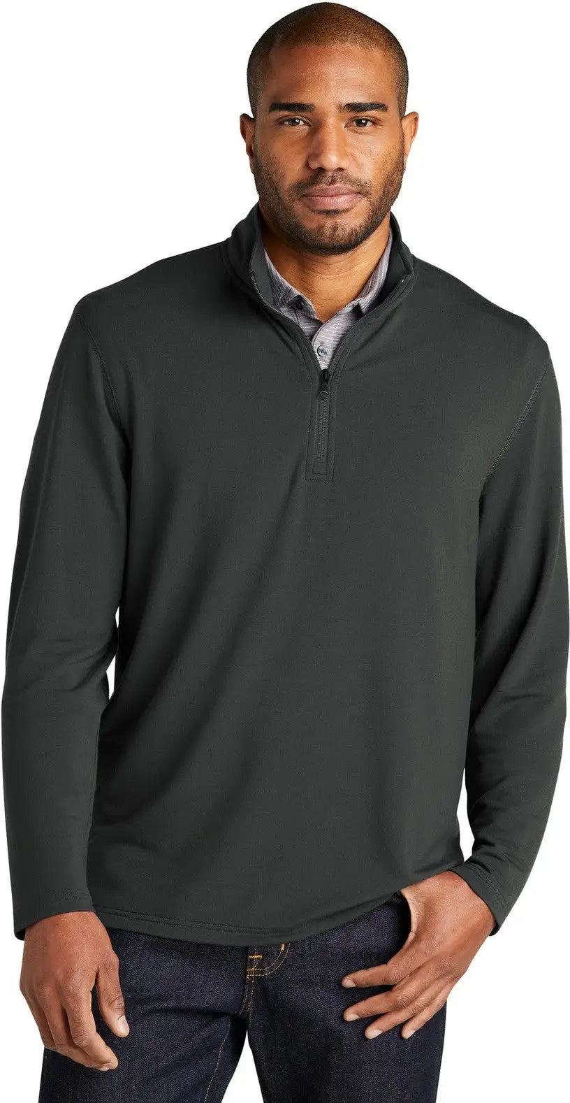 Port Authority K825 Microterry 1/4-zip Pullover - Charcoal - Adult Xs