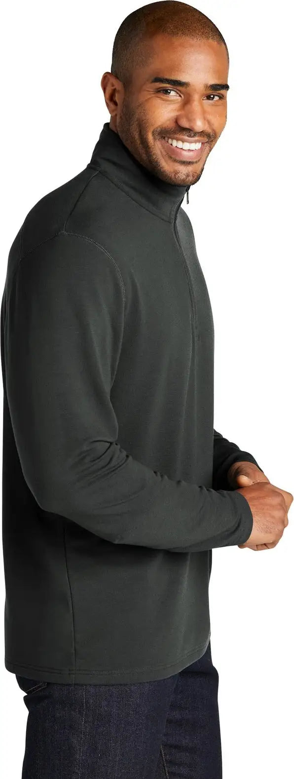 Port Authority K825 Microterry 1/4-zip Pullover - Charcoal