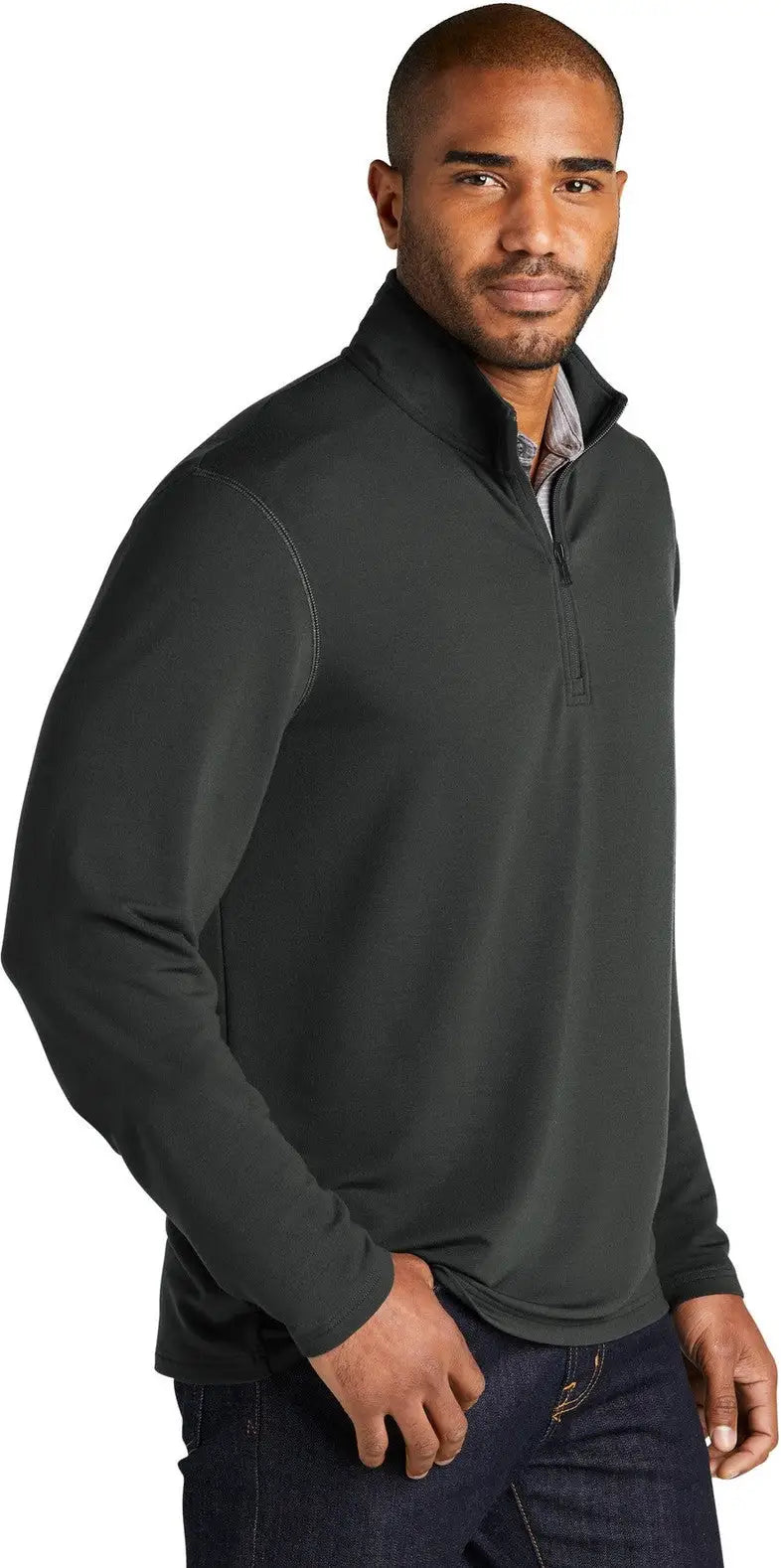 Port Authority K825 Microterry 1/4-zip Pullover - Charcoal