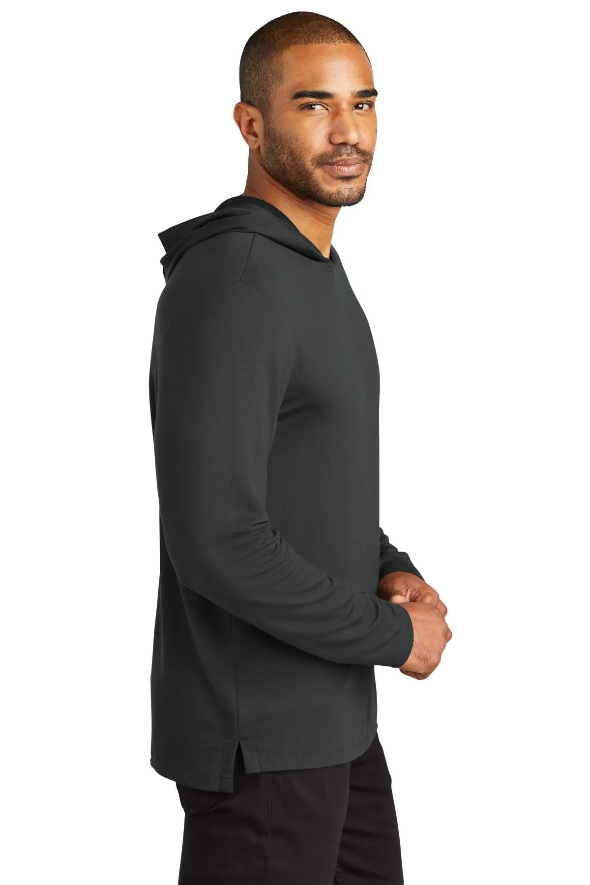 Port Authority K826 Microterry Pullover Hoodie - Charcoal