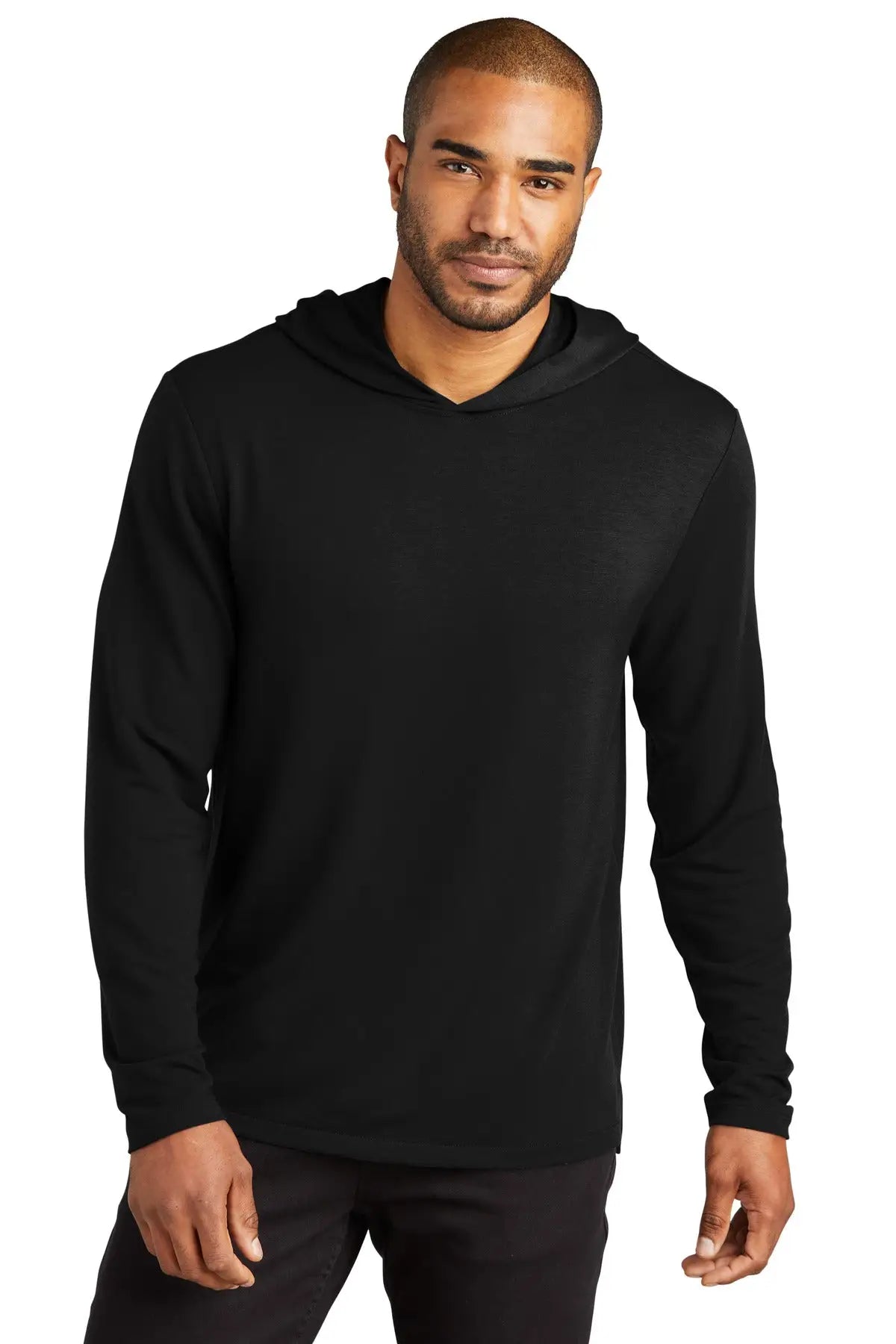 Port Authority K826 Microterry Pullover Hoodie - Deep Black - Adult Xs