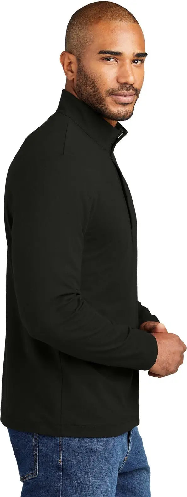 Port Authority K829 Fairway Stretch 1/4-zip - Deep Black