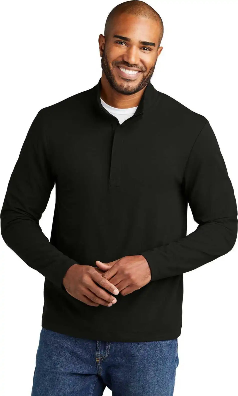 Port Authority K829 Fairway Stretch 1/4-zip - Deep Black