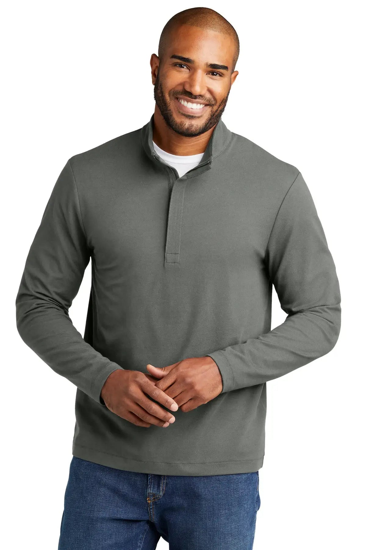 Port Authority K829 Fairway Stretch 1/4-zip - Shadow Gray - Adult Xs