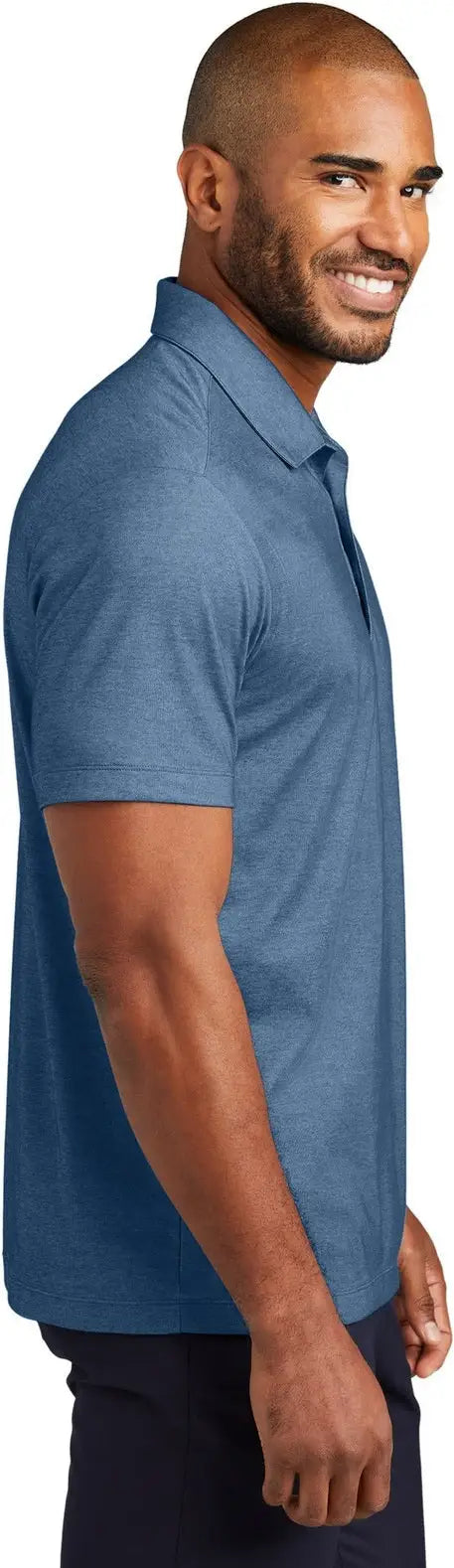 Port Authority K830 Fine Pique Blend Polo - Aegean Blue Heather