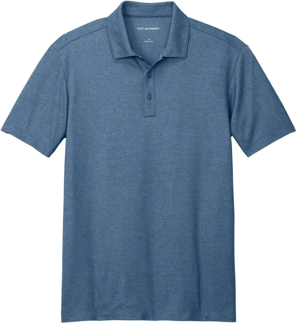 Port Authority K830 Fine Pique Blend Polo - Aegean Blue Heather