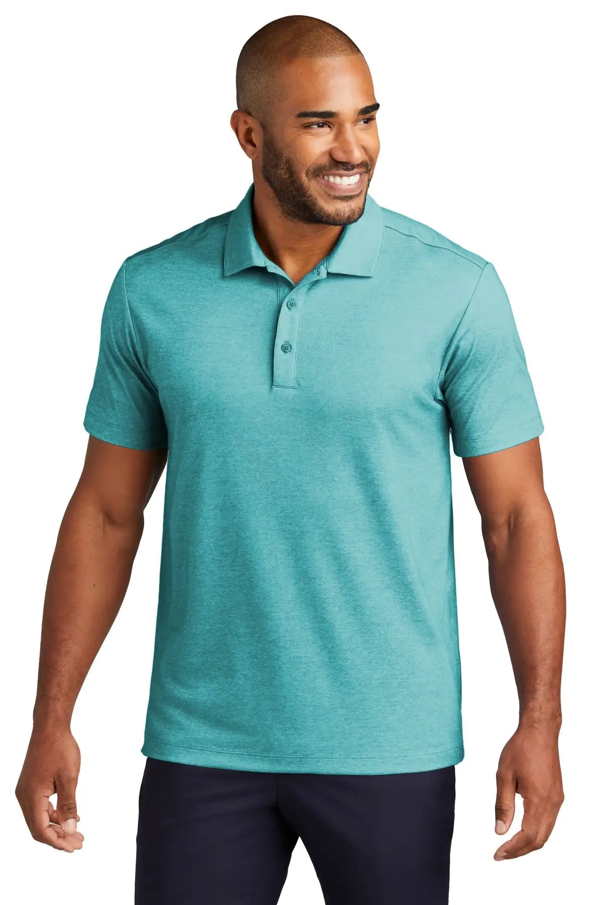 Port Authority K830 Fine Pique Blend Polo - Dark Teal Heather - Adult Xs