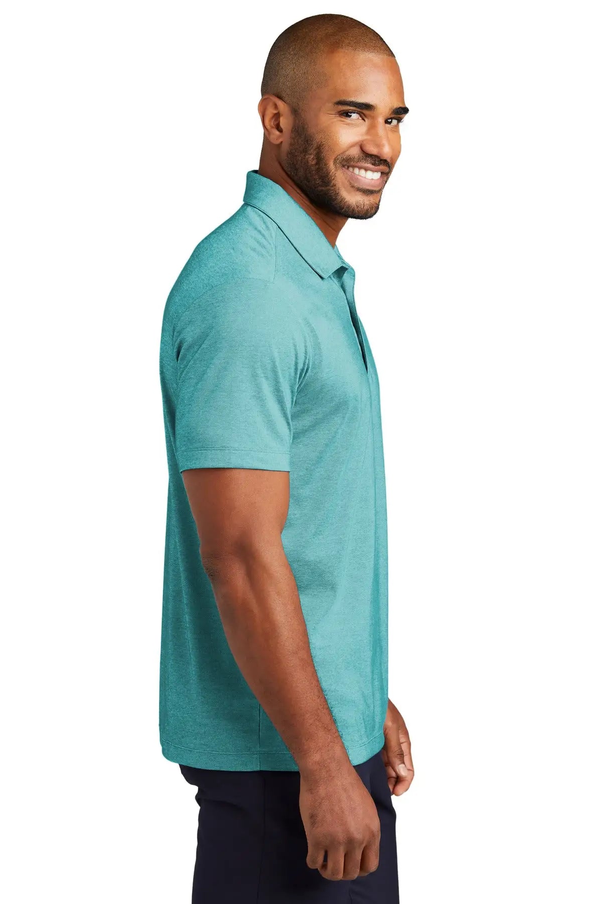 Port Authority K830 Fine Pique Blend Polo - Dark Teal Heather