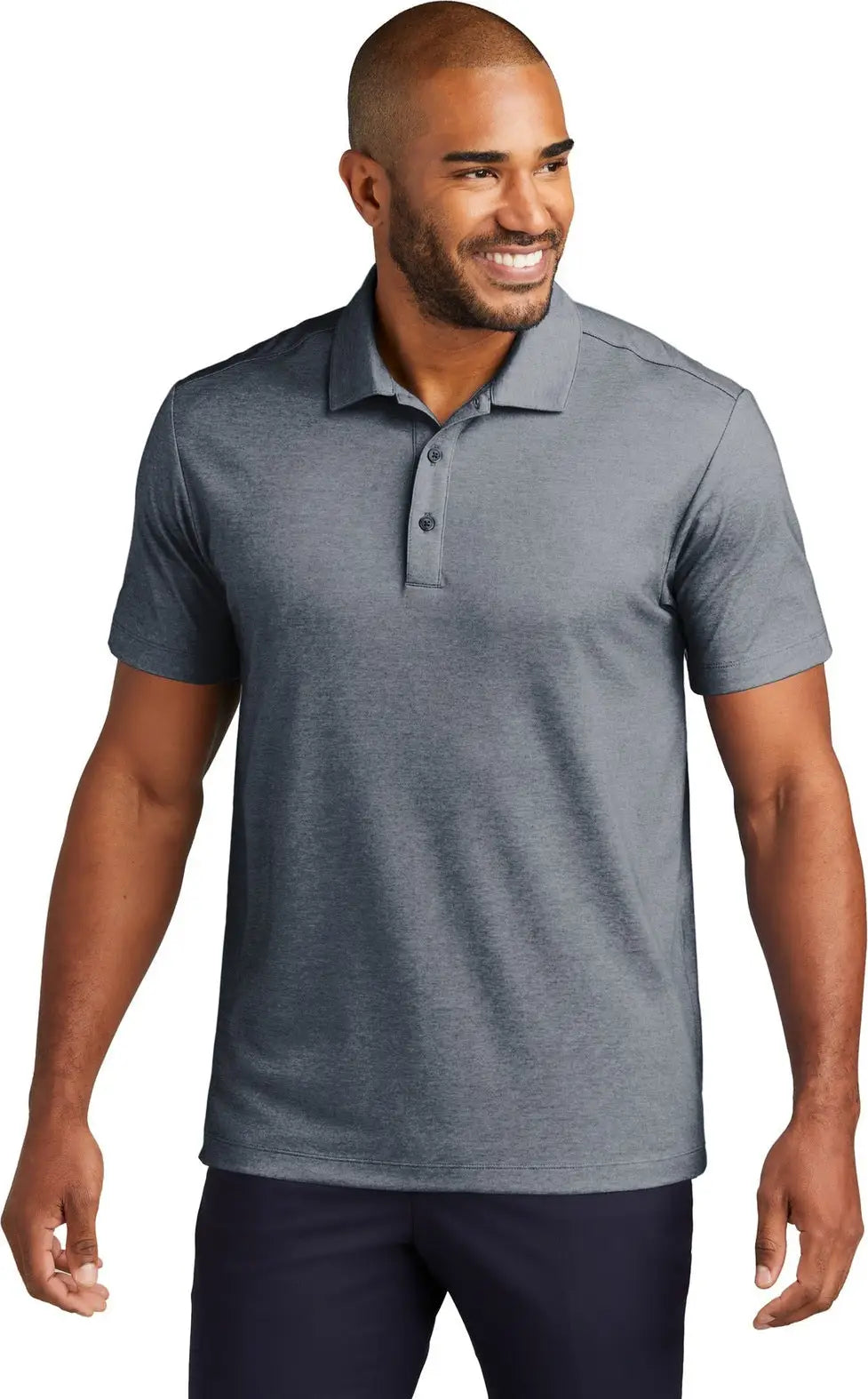 Port Authority K830 Fine Pique Blend Polo - River Blue Navy Heather - Adult Xs