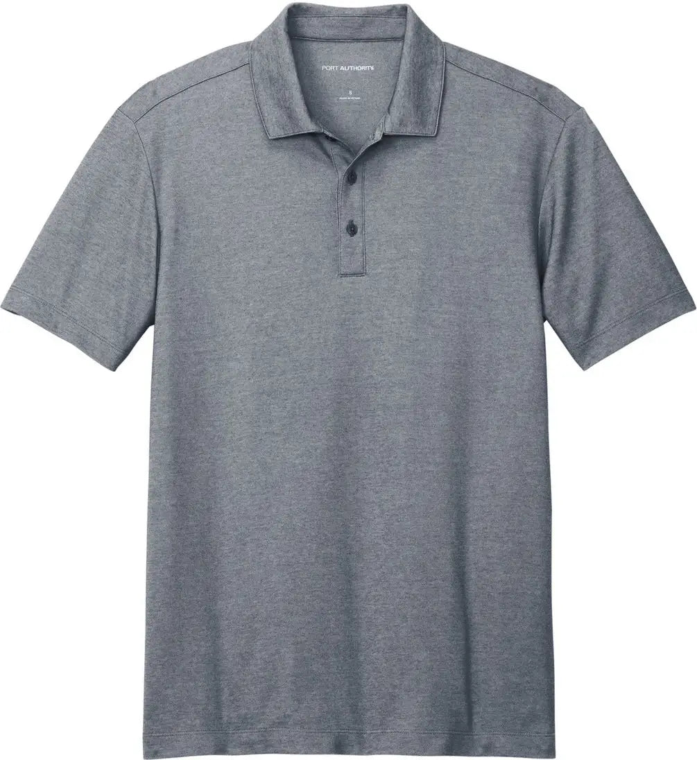 Port Authority K830 Fine Pique Blend Polo - River Blue Navy Heather