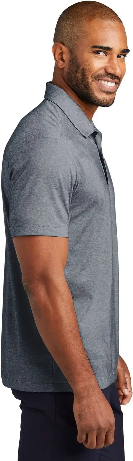 Port Authority K830 Fine Pique Blend Polo - River Blue Navy Heather