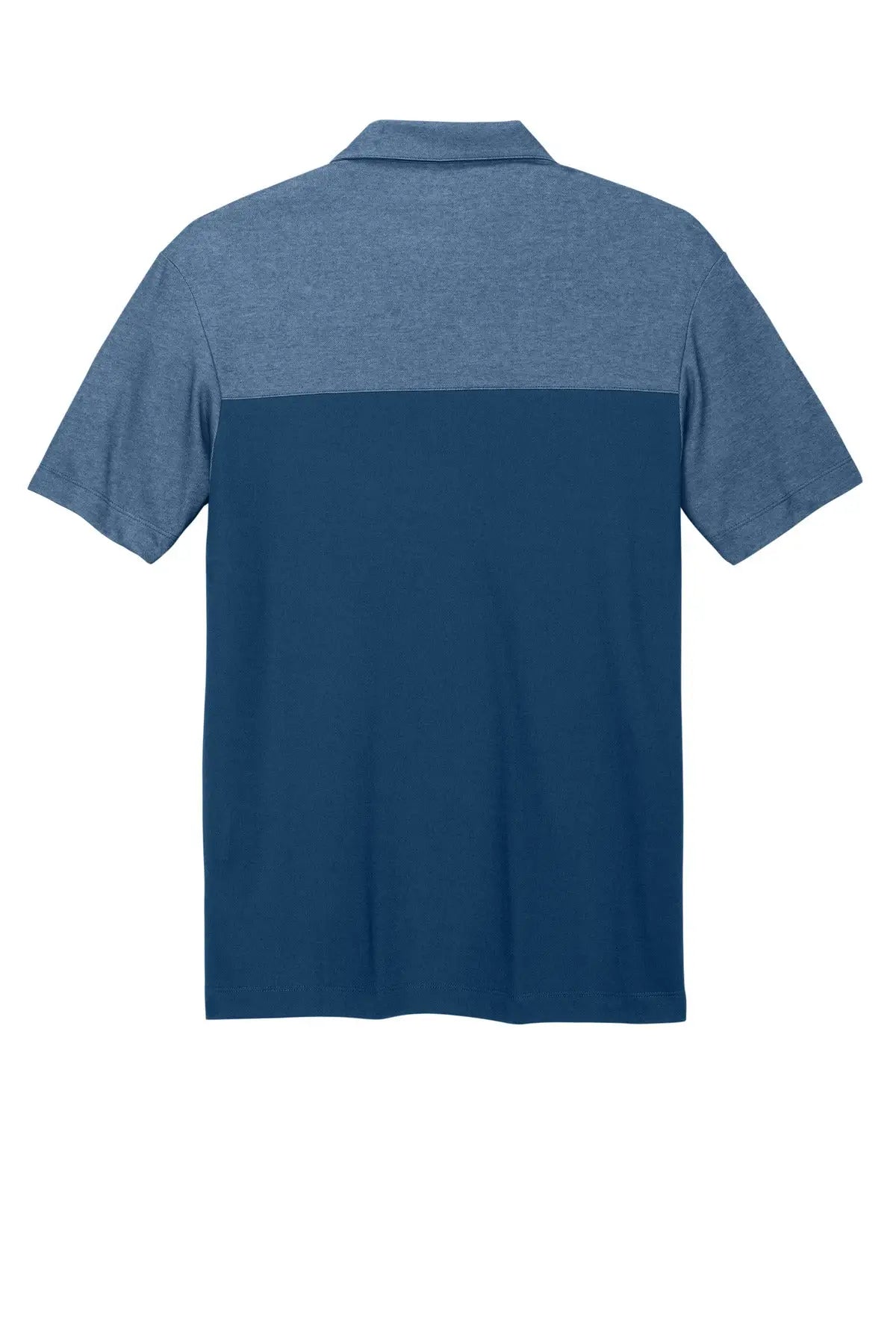 Port Authority K831 Fine Pique Blend Blocked Polo - Aegean Blue Heather
