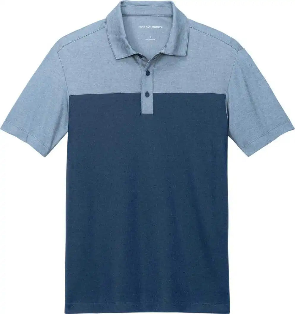 Port Authority K831 Fine Pique Blend Blocked Polo - Agnb/agnbh