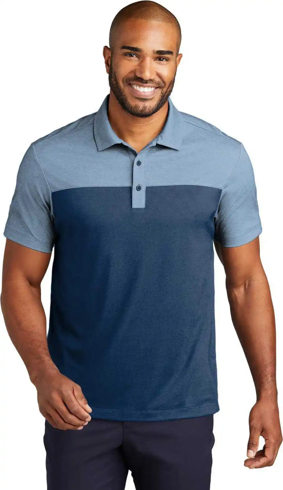 Port Authority K831 Fine Pique Blend Blocked Polo - Agnb/agnbh