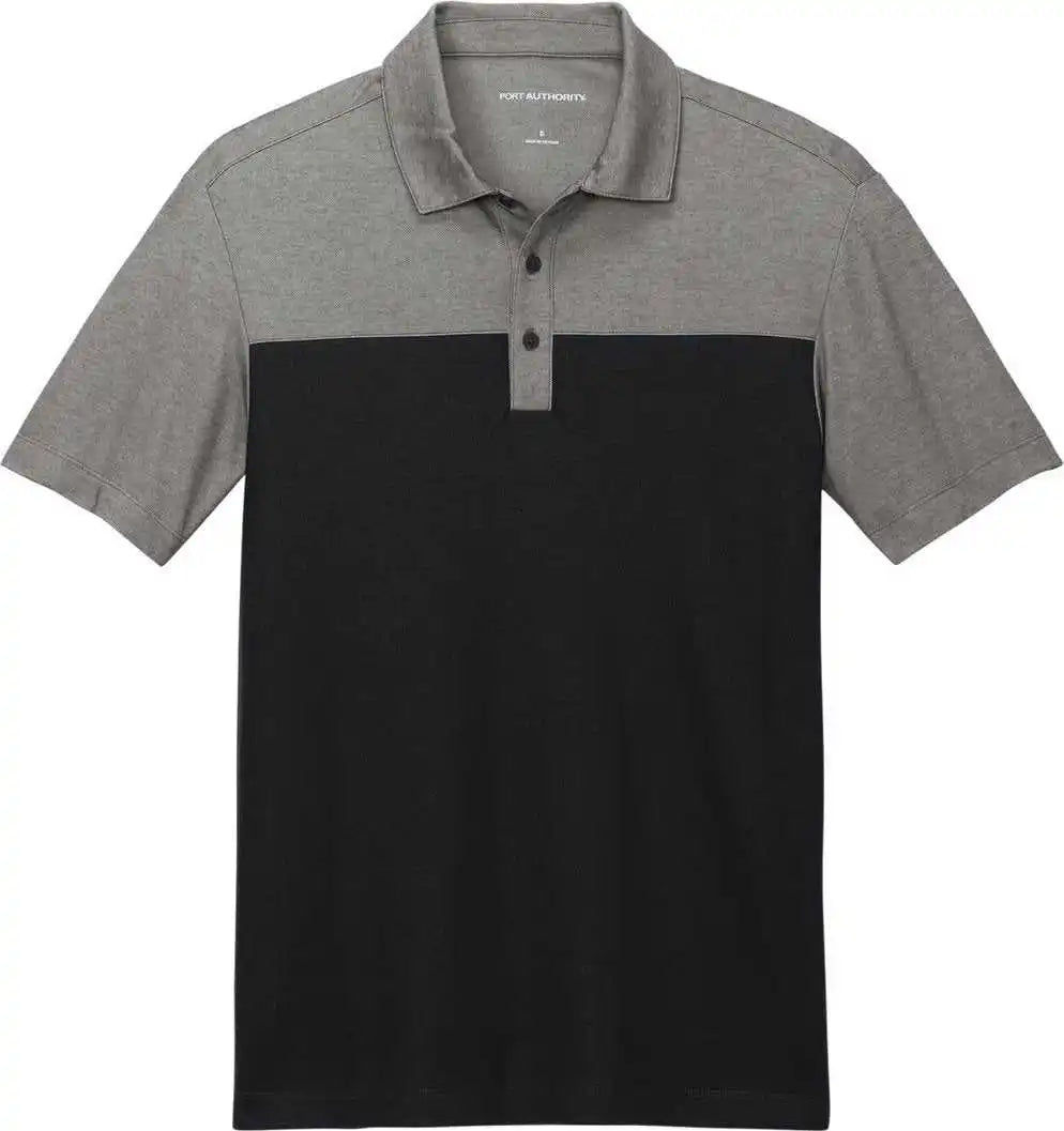 Port Authority K831 Fine Pique Blend Blocked Polo - Dpbk/chrht