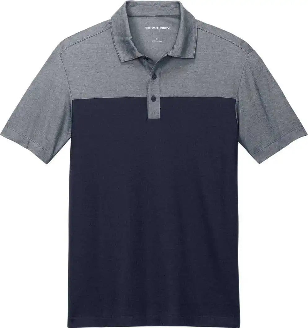 Port Authority K831 Fine Pique Blend Blocked Polo Rvbn/rvbnh