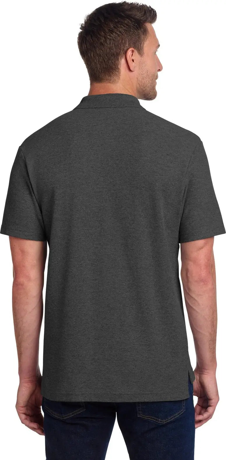 Port Authority K867 C-free Cotton Blend Pique Polo - Charcoal Heather