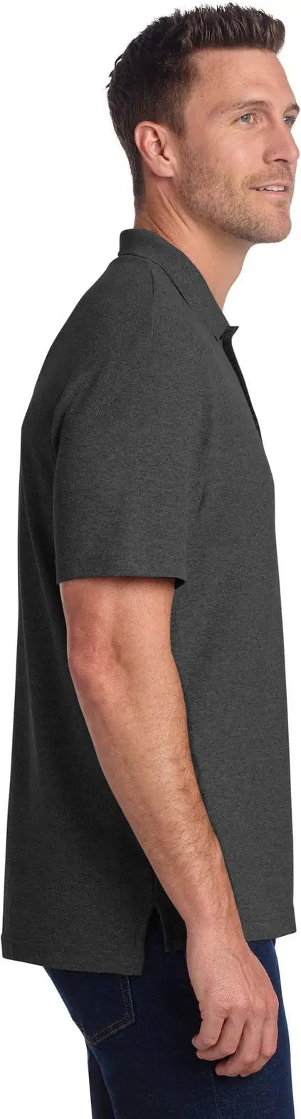 Port Authority K867 C-free Cotton Blend Pique Polo - Charcoal Heather