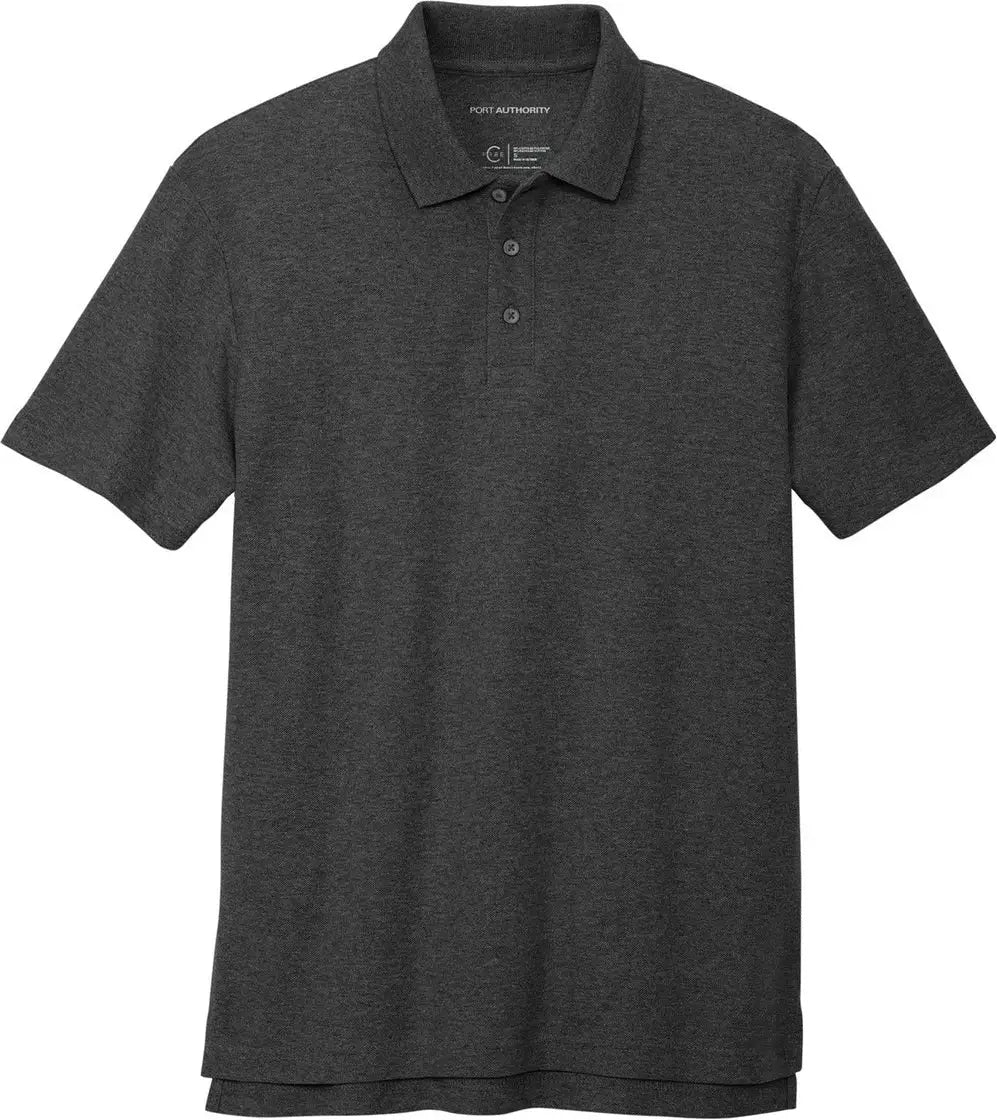 Port Authority K867 C-free Cotton Blend Pique Polo - Charcoal Heather