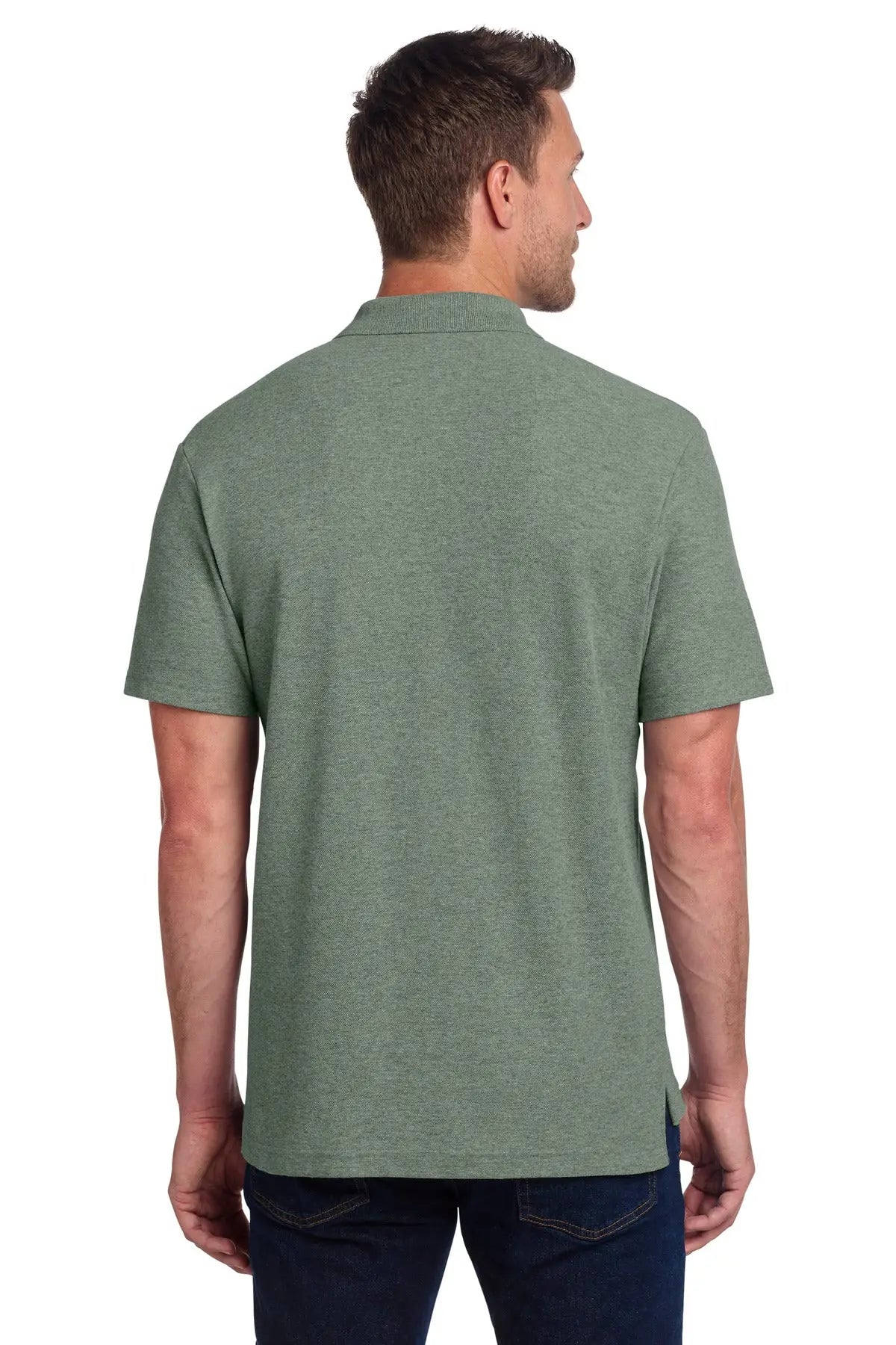 Port Authority K867 C-free Cotton Blend Pique Polo - Dark Green Heather
