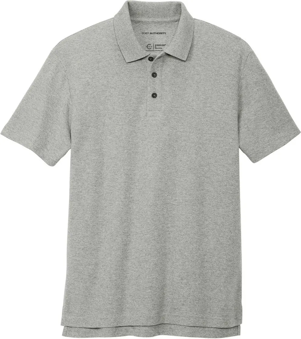Port Authority K867 C-free Cotton Blend Pique Polo - Deep Smoke Heather
