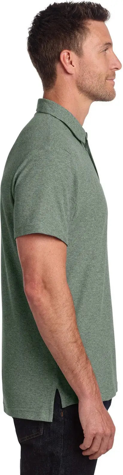 Port Authority K868 C-free Cotton Blend Pique Pocket Polo - Dark Green Heather