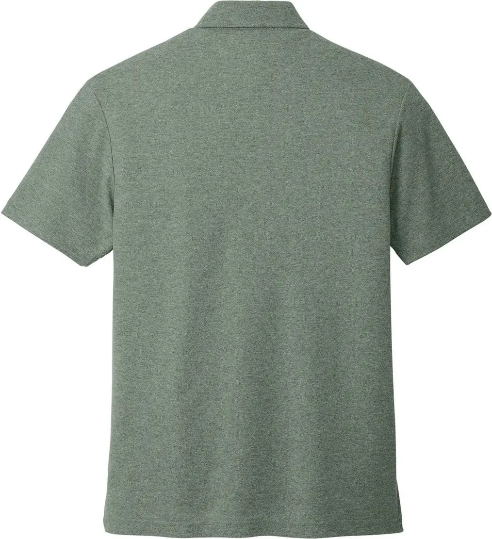 Port Authority K868 C-free Cotton Blend Pique Pocket Polo - Dark Green Heather - Adult Xs