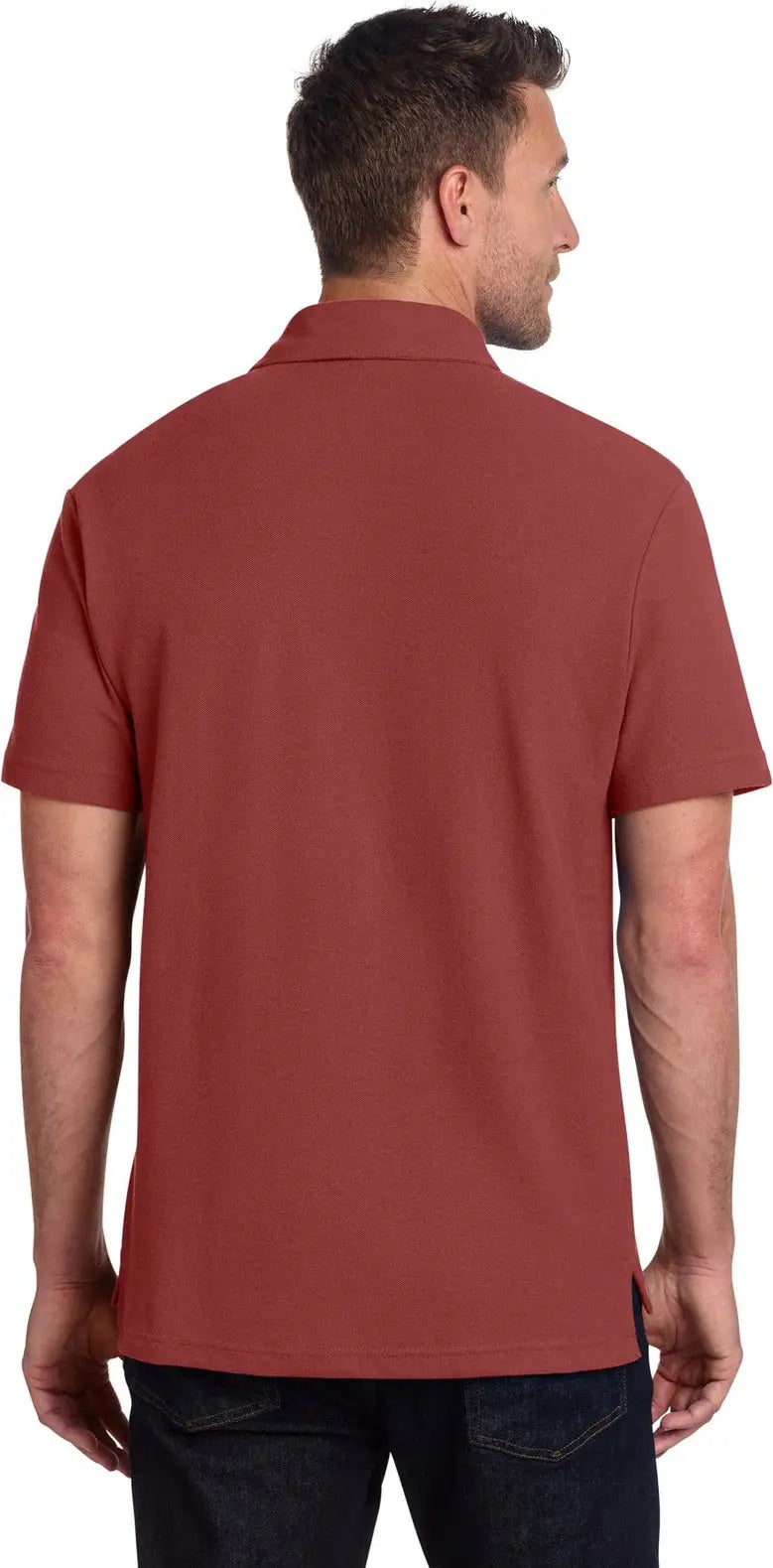 Port Authority K868 C-free Cotton Blend Pique Pocket Polo - Garnet