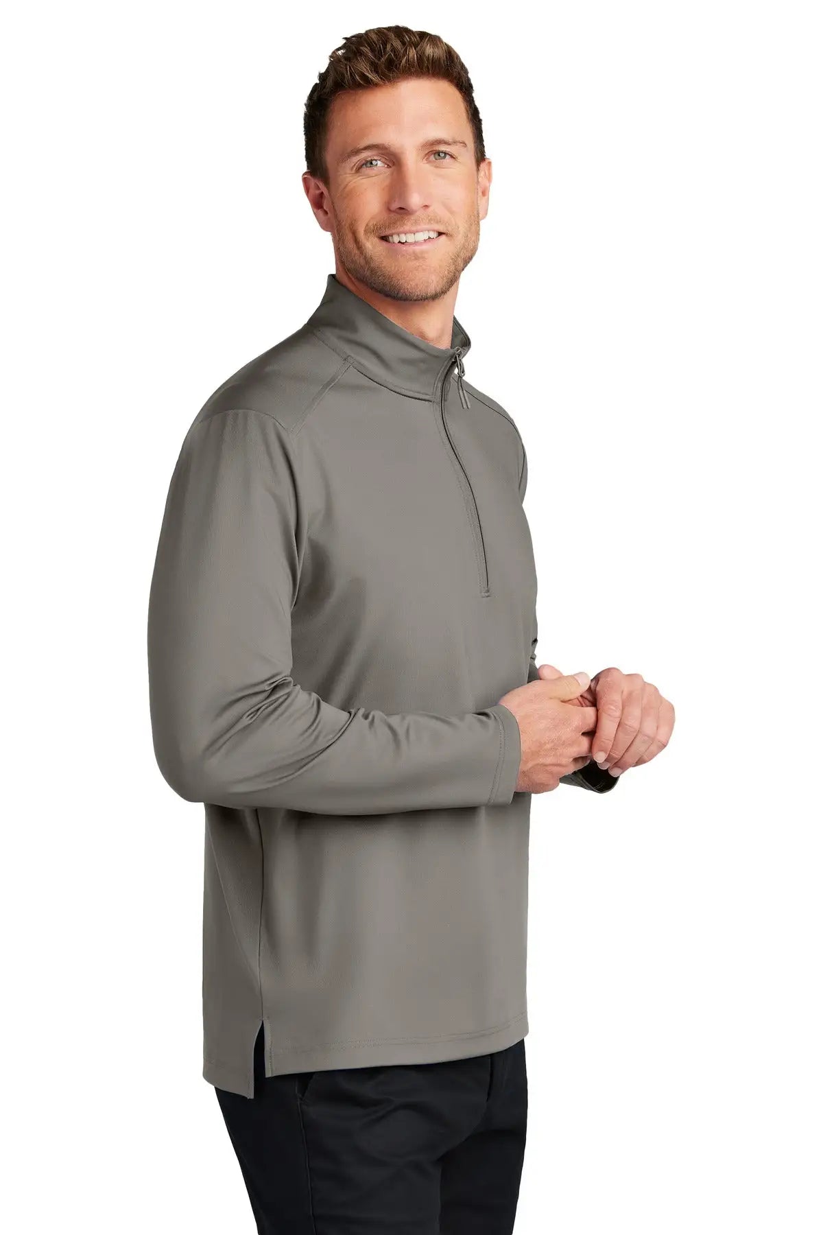 Port Authority K880 C-free Double Knit 1/4-zip - Smoke Gray