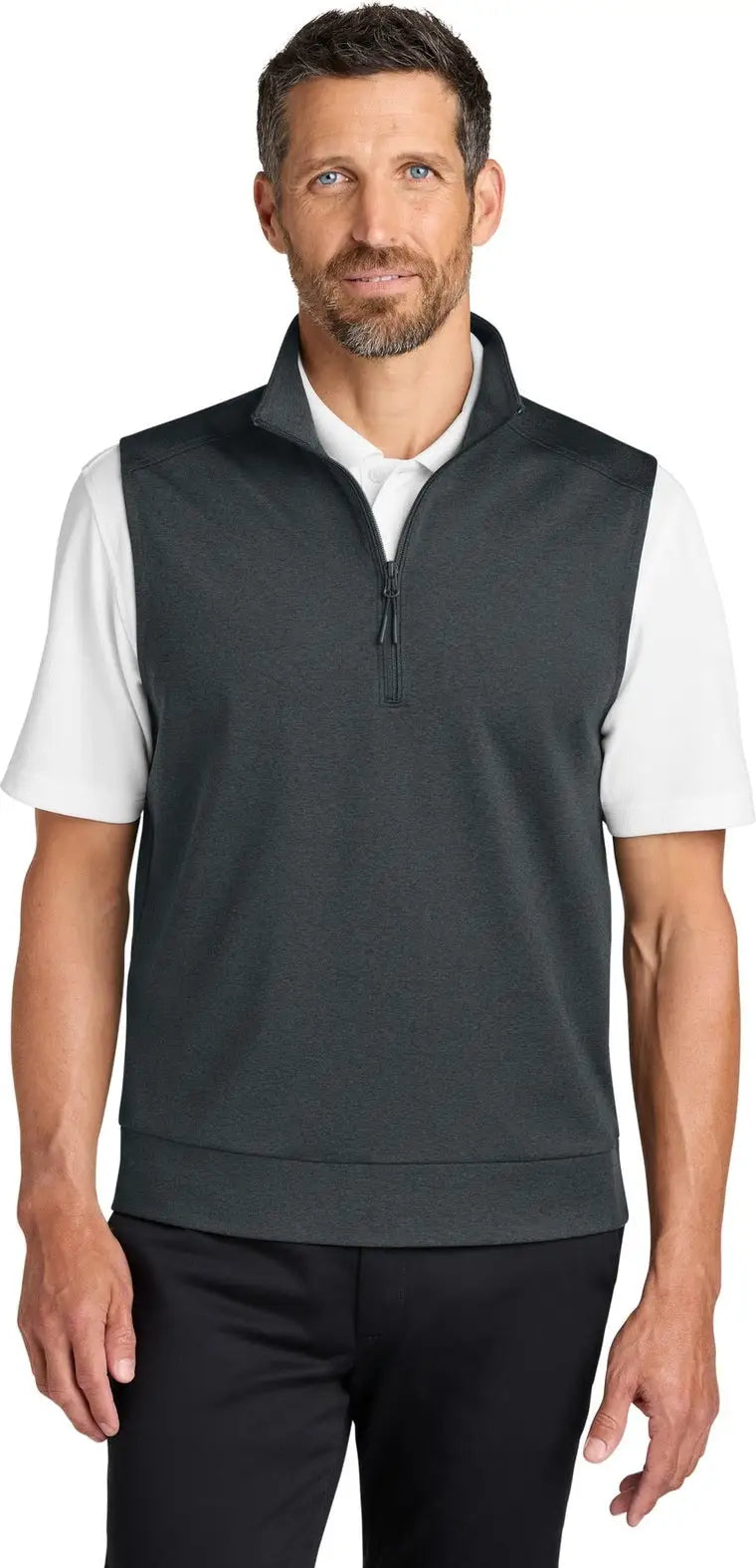 Port Authority K880v C-free Double Knit 1/4-zip Vest - Gray Steel Heather