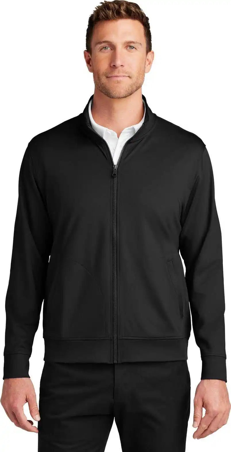 Port Authority K881 c Free Double Knit Full Zip Deep Black