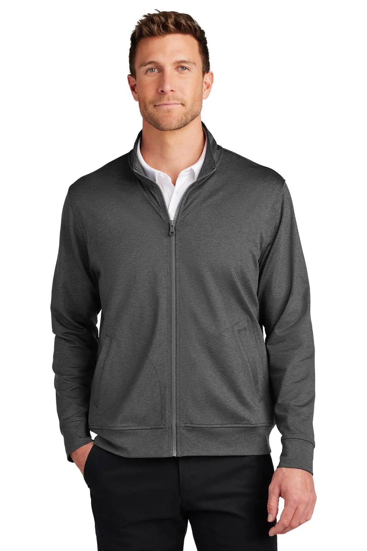 Port Authority K881 C-free Double Knit Full-zip - Gray Steel Heather