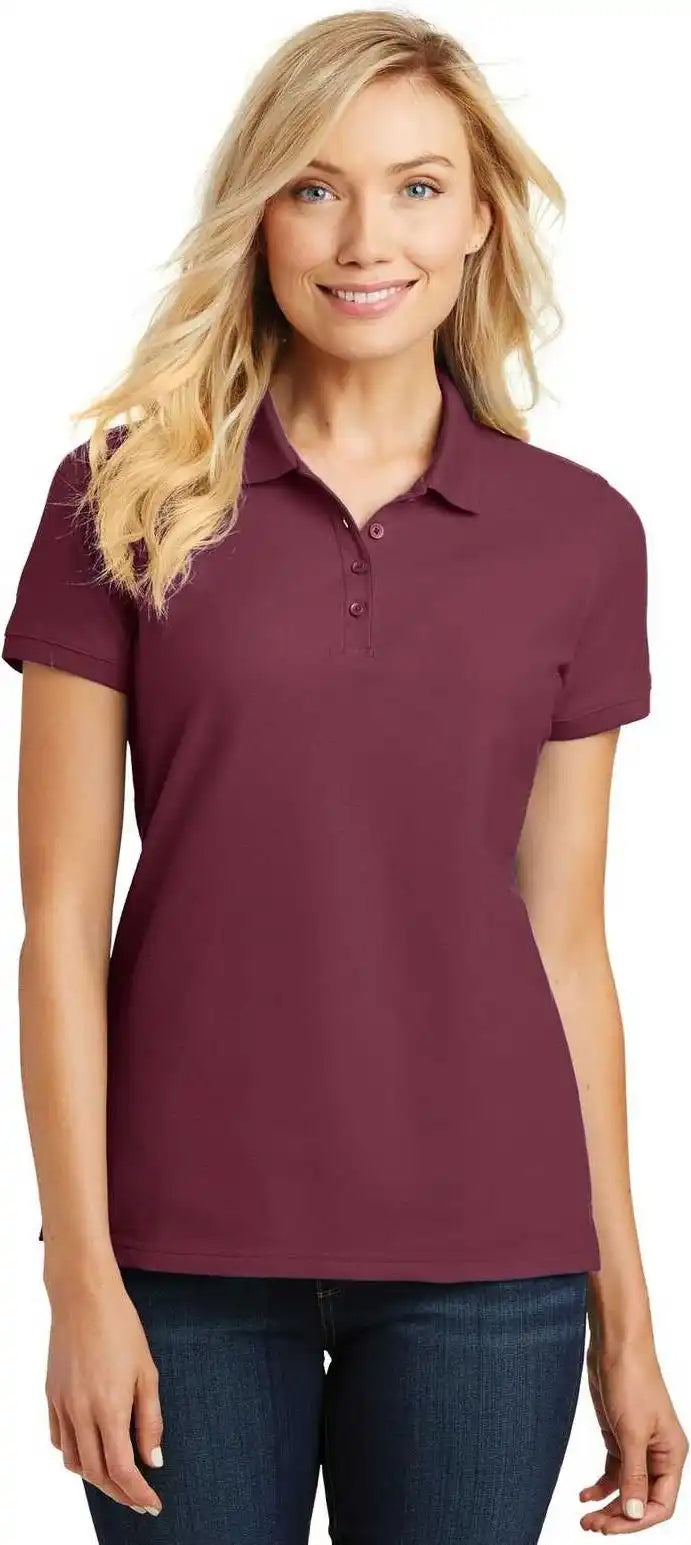 Port Authority L100 Ladies Core Classic Pique Polo Burgundy