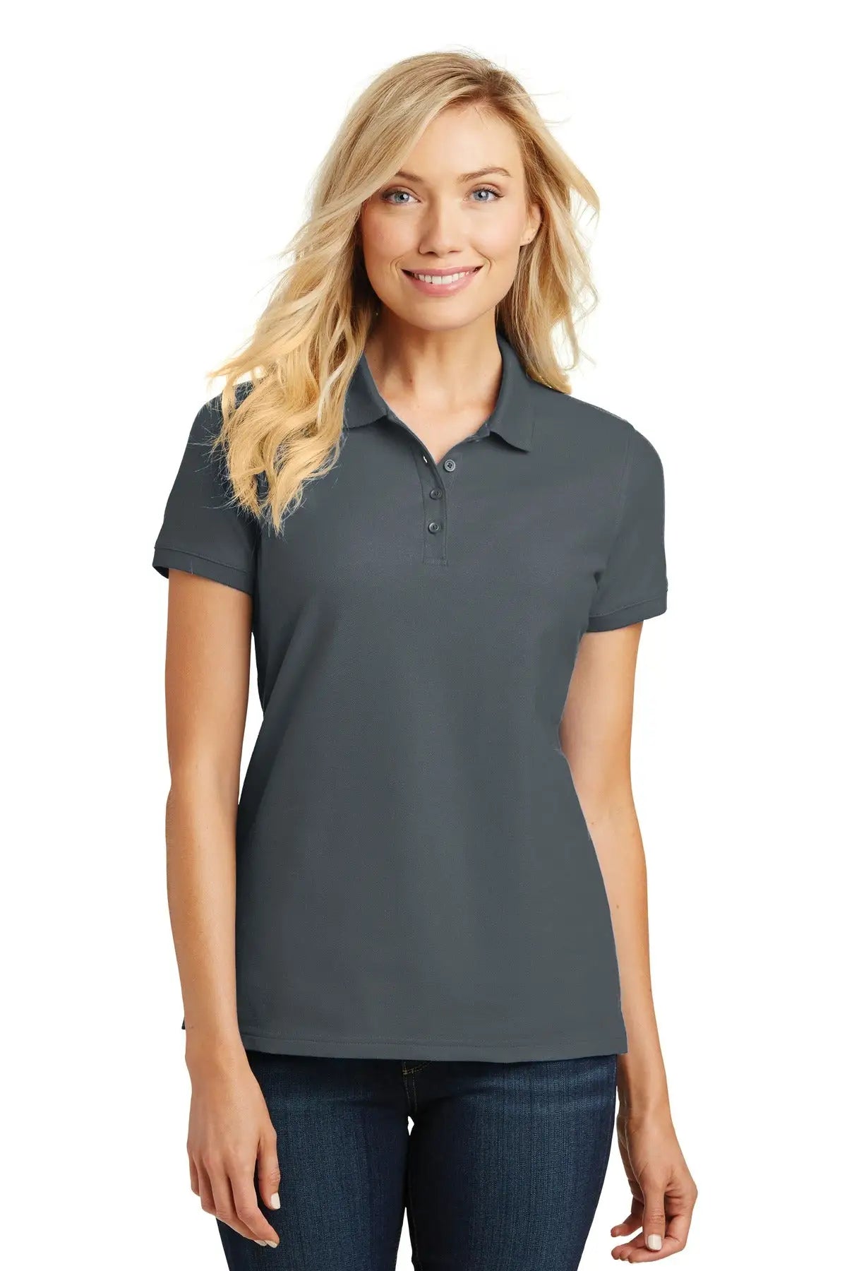 Port Authority L100 Women’s Core Classic Pique Polo - Graphite - Ladies Xs