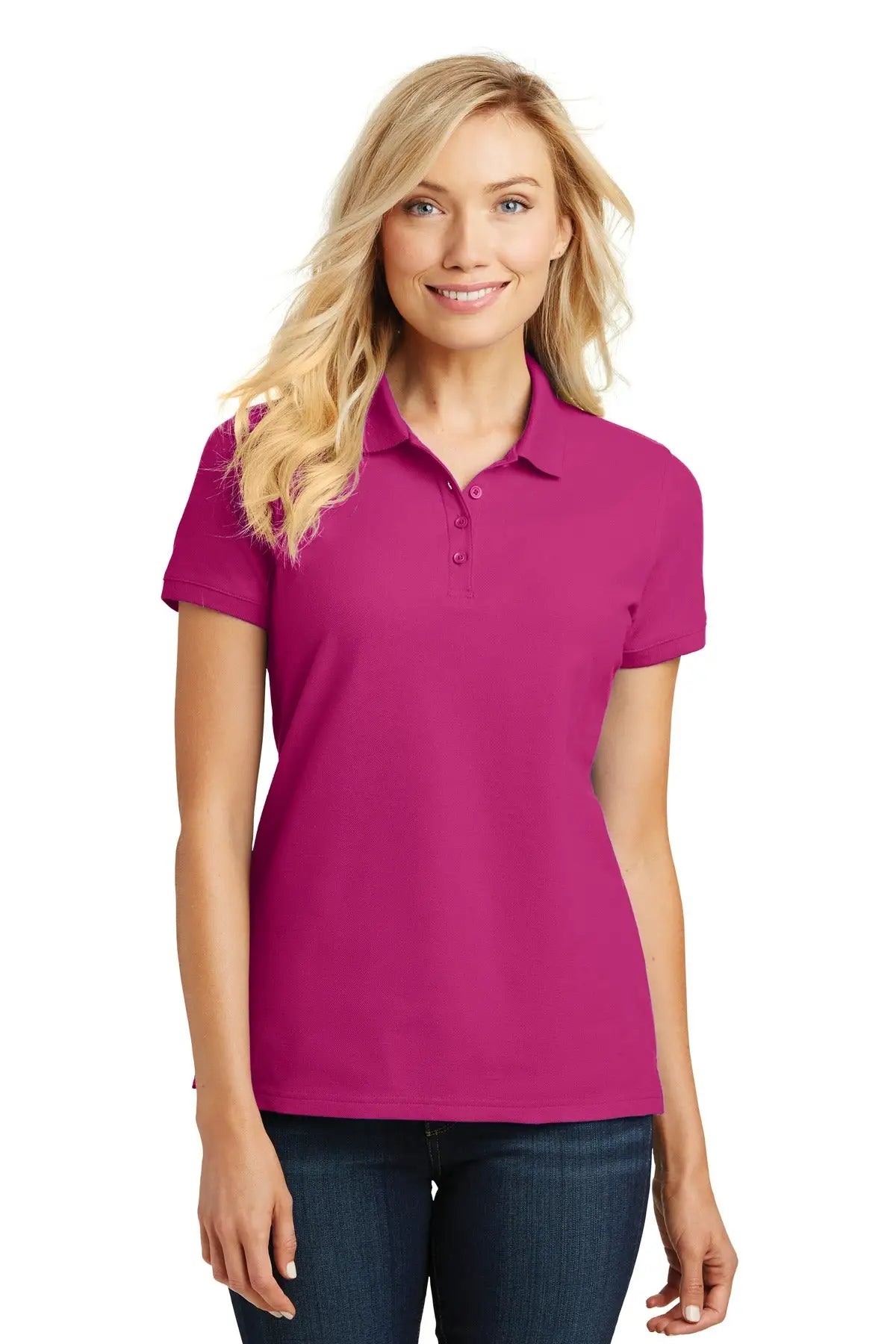 Port Authority L100 Women’s Core Classic Pique Polo - Pink Azalea - Ladies Xs