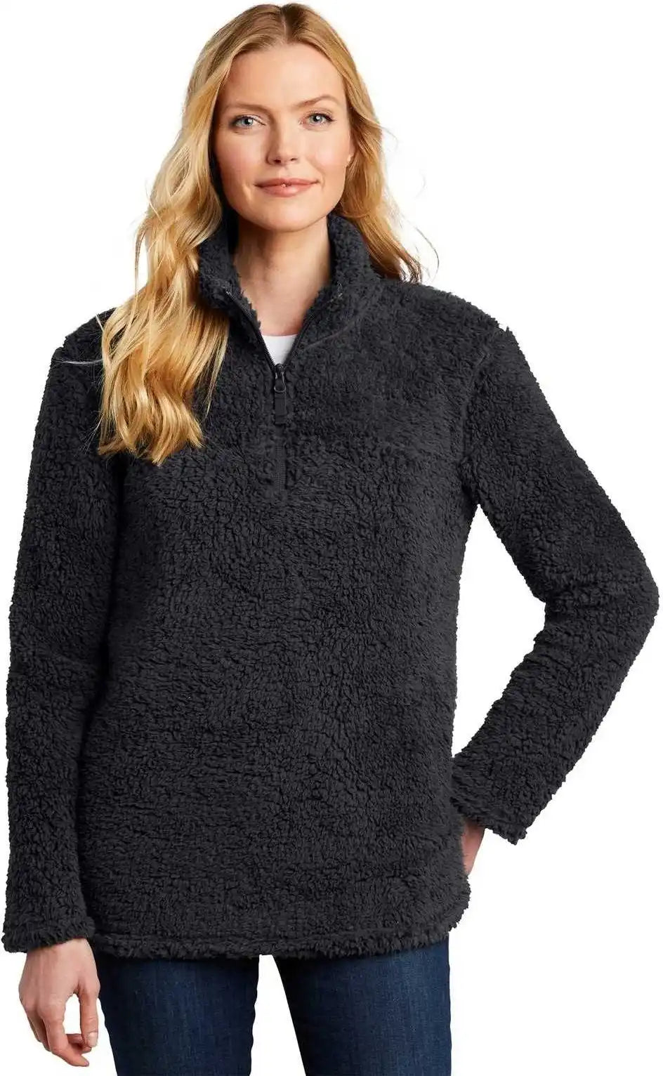 Port Authority L130 Ladies Cozy 1/4-zip Fleece - Charcoal
